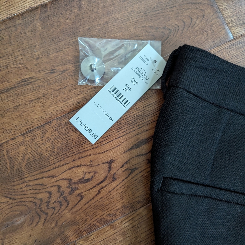 NWT White House Black Market The Trouser Black Lux Dress Pants Slacks Size 2P - Picture 4 of 7
